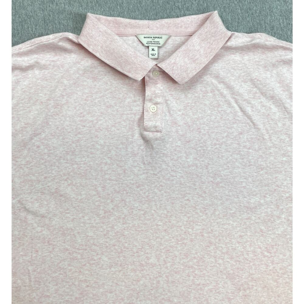 Banana Republic Polo‎ Shirt Mens XL Pink 100% Cotton Luxe Touch Performance